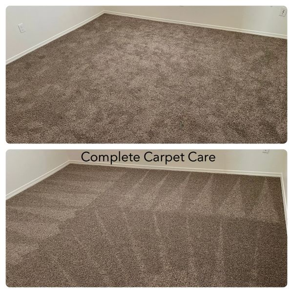 Before and after dirty and clean residential carpet