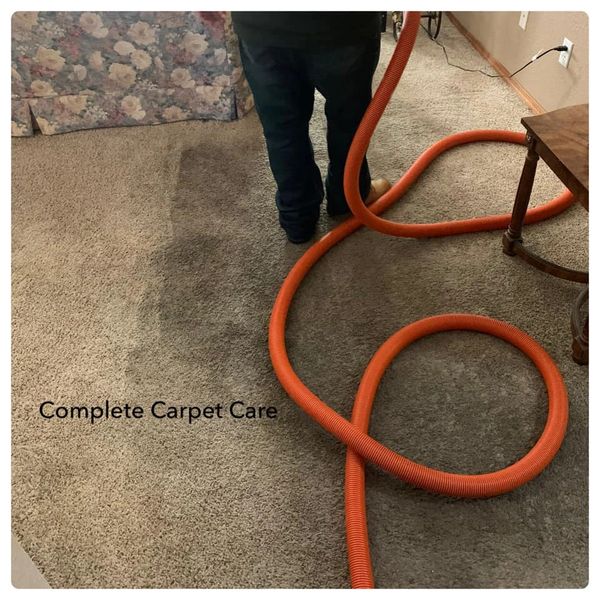 Before and after dirty and clean residential carpet