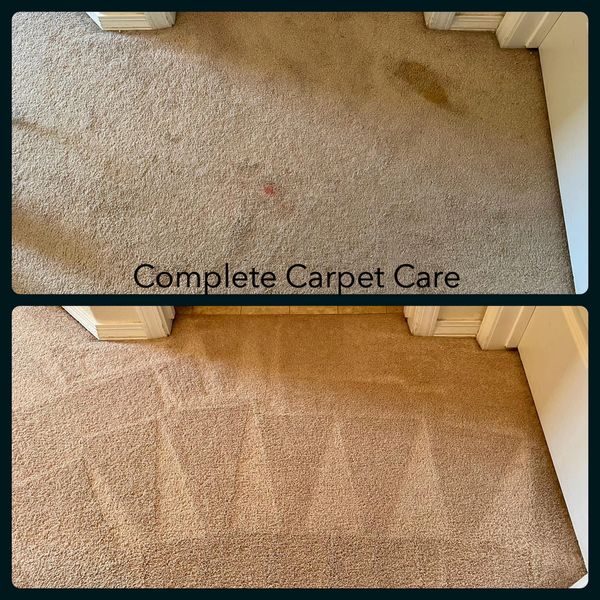 Before and after dirty and clean residential carpet