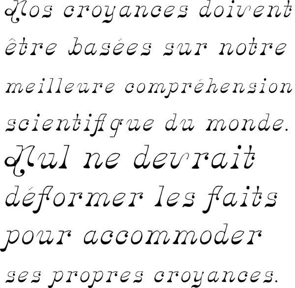 French text emphasizing beliefs based on scientific understanding.