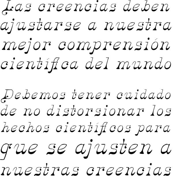 Texto en letra cursiva sobre creencias y ciencia.