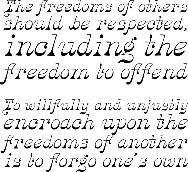 Text emphasizing respecting others' freedoms, including freedom to offend.