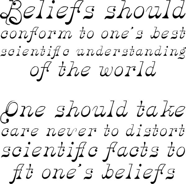 A call for beliefs to align with scientific understanding and facts.