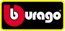 Bburago logo with red, white, and black colors inside a yellow-bordered rectangle.