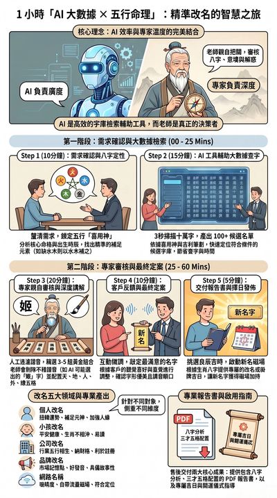 AI結合五行理論精準改名，提升效率與智慧。