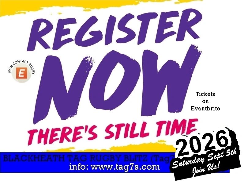 Register now for the Blackheath Tag Rugby Blitz event on September 5, 2026.