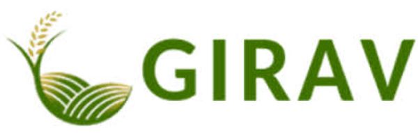 Agriculture-themed logo with green fields and a grain stalk.