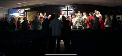 Contemporary worship service.
