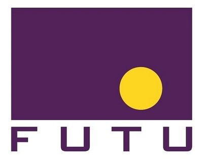 FUTU Concepts unique purple logo with yellow sun image made with golden ratio style