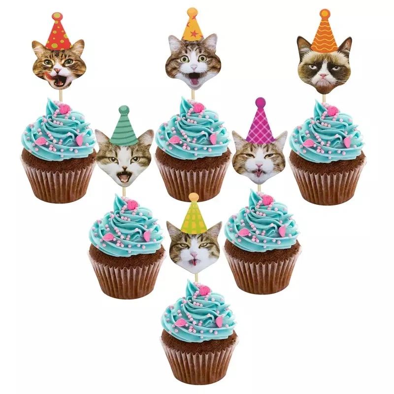 Funny Cat Cupcake Toppers