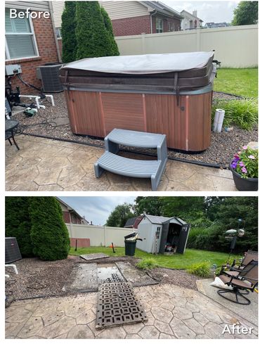 Hot tub demo and tear out. 