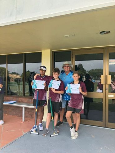 Top sports champions from a local school learning the sport of Gateball