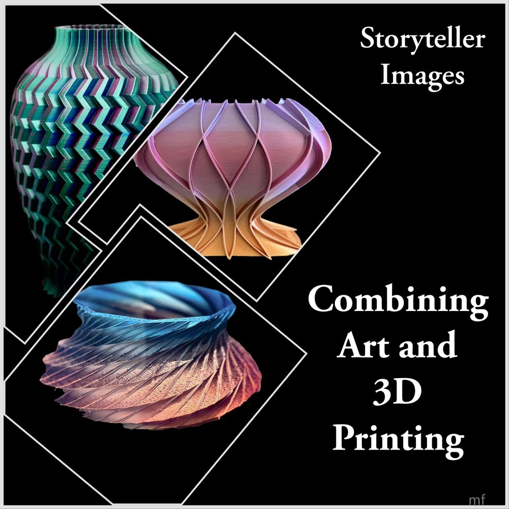 Combining Art and 3D Printing showcases colorful 3D printed art pieces with intricate designs and textures by Tucson artist, Megan Fujawa including beautiful vases, jewelry and sun catchers. 