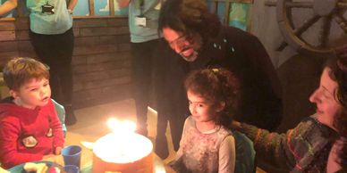 A young girl having a party at kassiopi cove