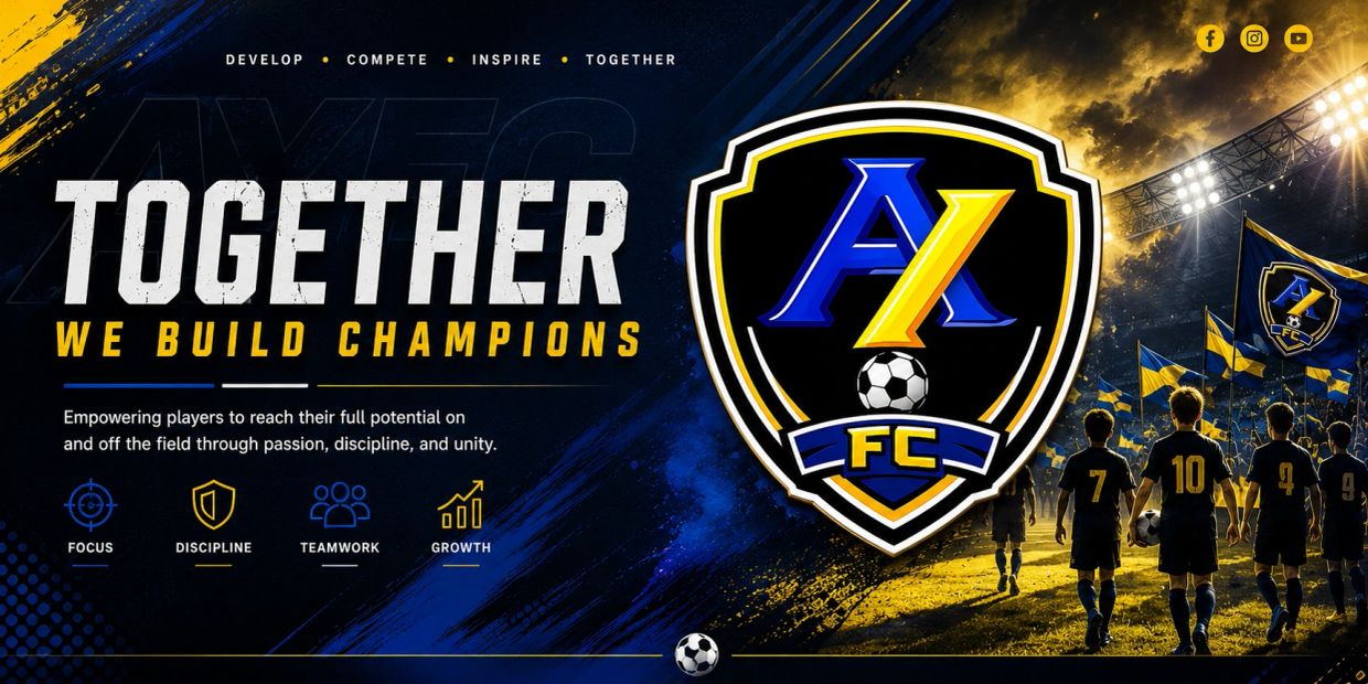 Youth soccer team promoting unity and discipline.