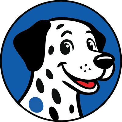 BlueSpot Guide logo with dalmatian dog.