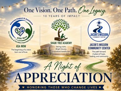 Event poster for 'A Night of Appreciation' honoring impactful community organizations.