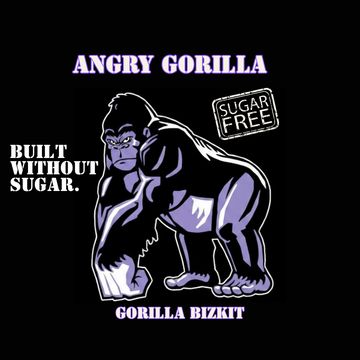 Illustration of a strong gorilla emphasizing 'sugar-free' and 'built without sugar'.