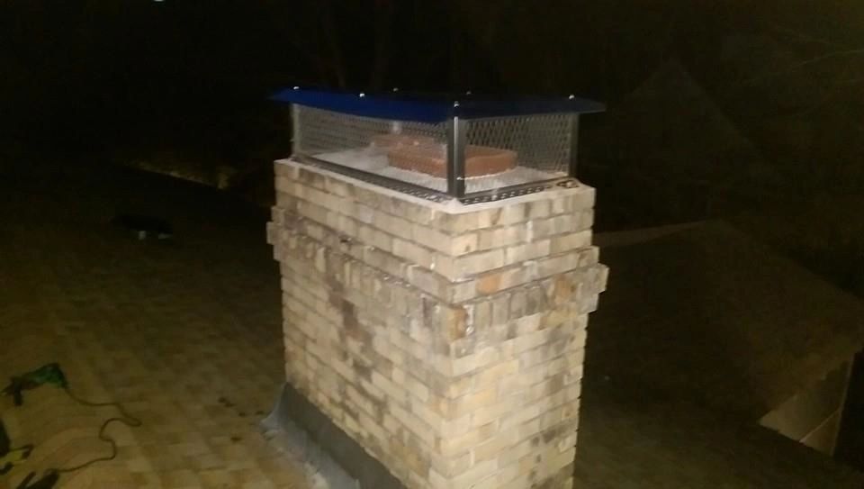 Chimney crown repair with Crown Saver and Stainless Steel Cap.