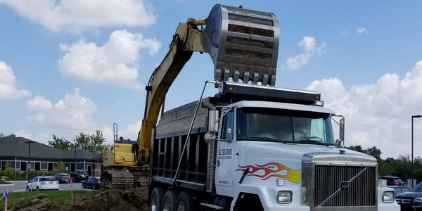 Snowball Excavating - Filling the dump truck