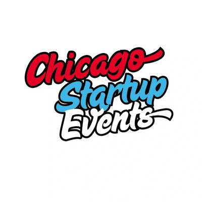 Colorful typography reading 'Chicago Startup Events' on a white background.