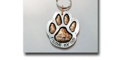 Embossed Paw Print Keychain