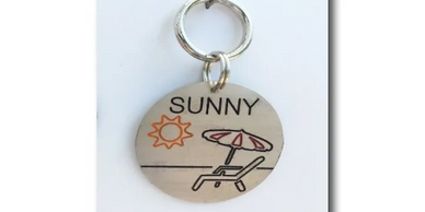 Beach Scene Pet ID Tag