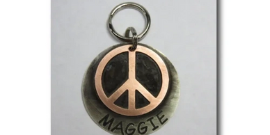 Peace Sign Pet Tag