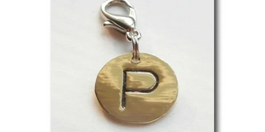 Pet Initial Charm Zipper Pull