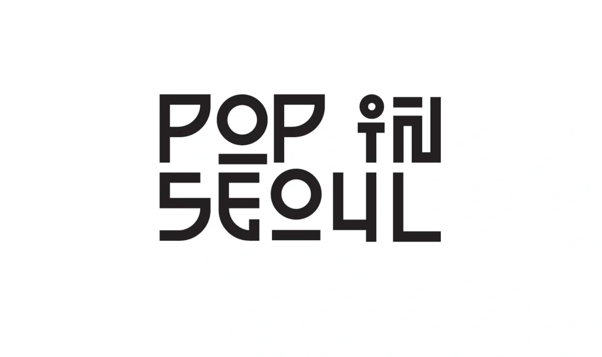 Stylized text logo reading 'POP in SEOUL' in a modern, geometric font.