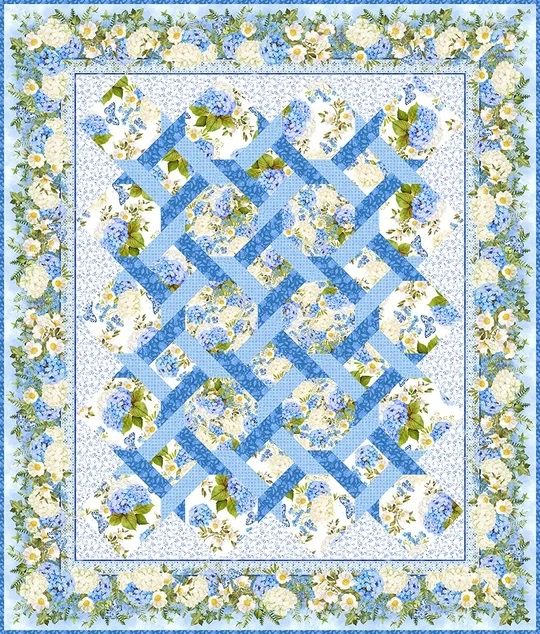 In the Beginning Periwinkle Spring Garden Twist Quilt Pattern