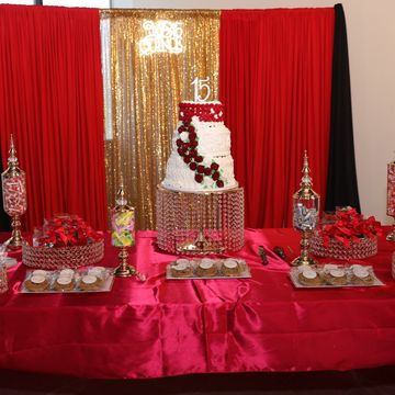 Luxury Dessert Table with custom draping