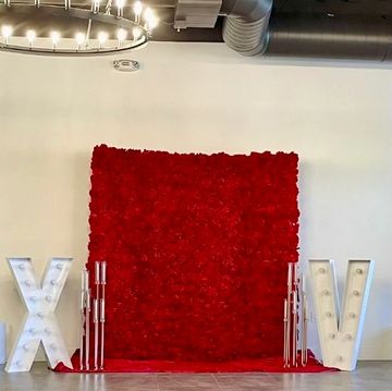Luxury Marquee letters with Red flower wall
