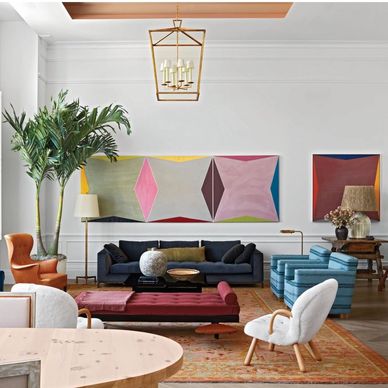 Contemporary Designed Living Room- Elizabeth Sadoff Art Advisory