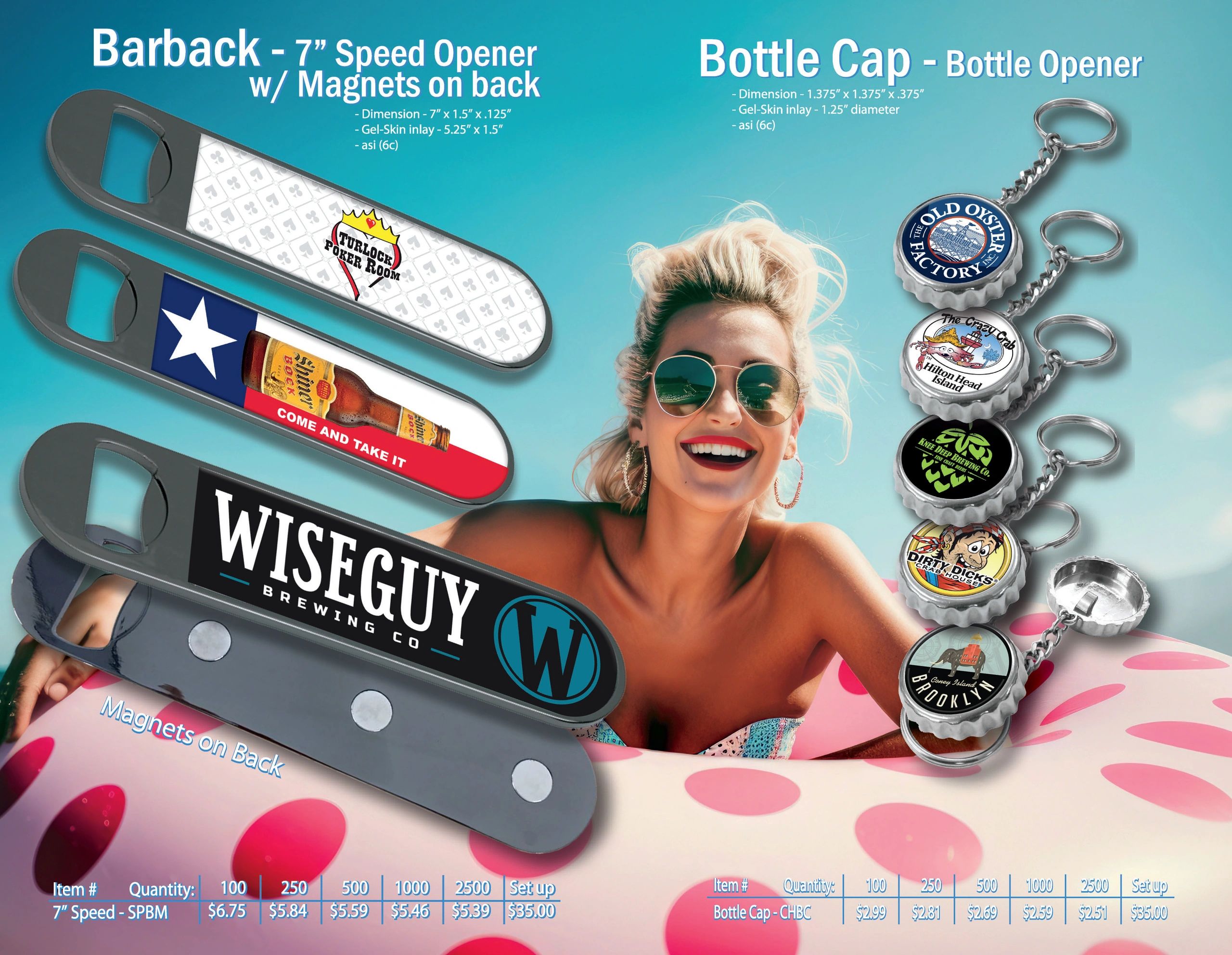 7 inch speed opener Barback opener bottle cap opener