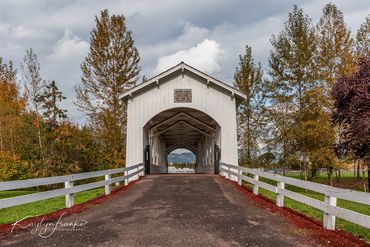 autumn, bridge,Oregon, restoration, road, rural, scenic, Sweet Home, travel, trees, Weddle Bridge