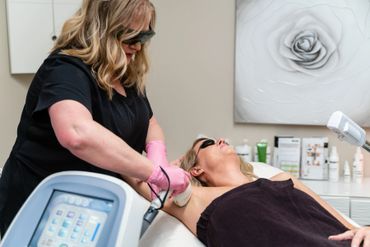 A woman having her skin care service