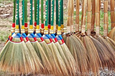 Straw brooms 