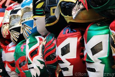 Lucia libre masks for sale on Olvera Street