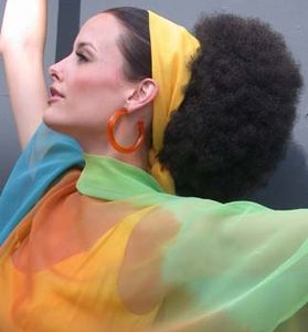 60's Hair and Make Up/ Afro attached to head.