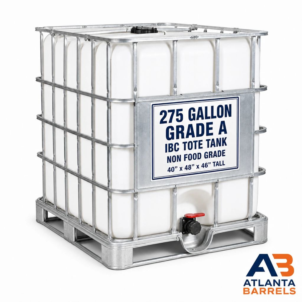 ATLANTA BARREL BARRELS DRUM DRUM IBC TOTE TOTES WATER TANK TANKS PLASTIC POLY METAL STEEL RAIN FEED
