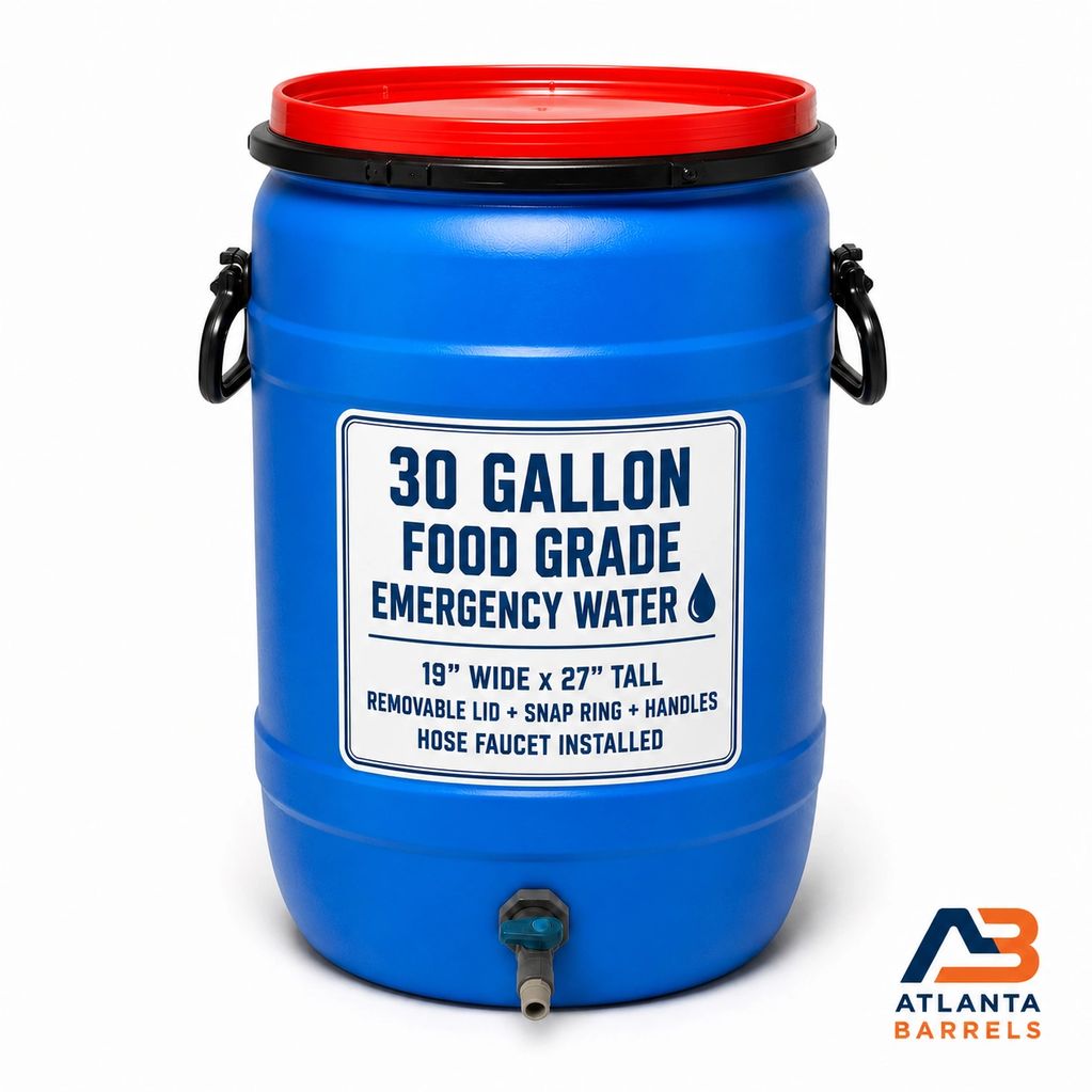 ATLANTA GEORGIA IBC TOTE TOTES PLASTIC BARREL DRUM BARRELS DRUMS OPEN TOP REMOVABLE LID FOOD GRADE