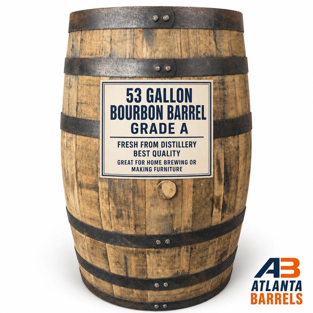 ATLANTA BARREL DRUM BARRELS DRUMS IBC TOTE TOTES WHISKEY BOURBON WINE WOOD WOODEN OAK RUM 53 GALLON