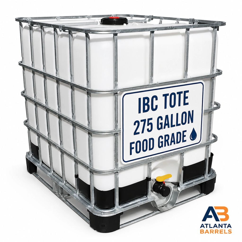 Food grade IBC tote totes water tank tanks Atlanta,
 Georgia plastic poly metal steel drum barrel 