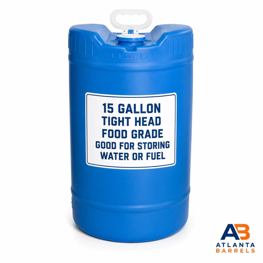 Atlanta, Georgia food grade plastic 15 gallon drum barrel drums BARRELS drinking water storage fuel