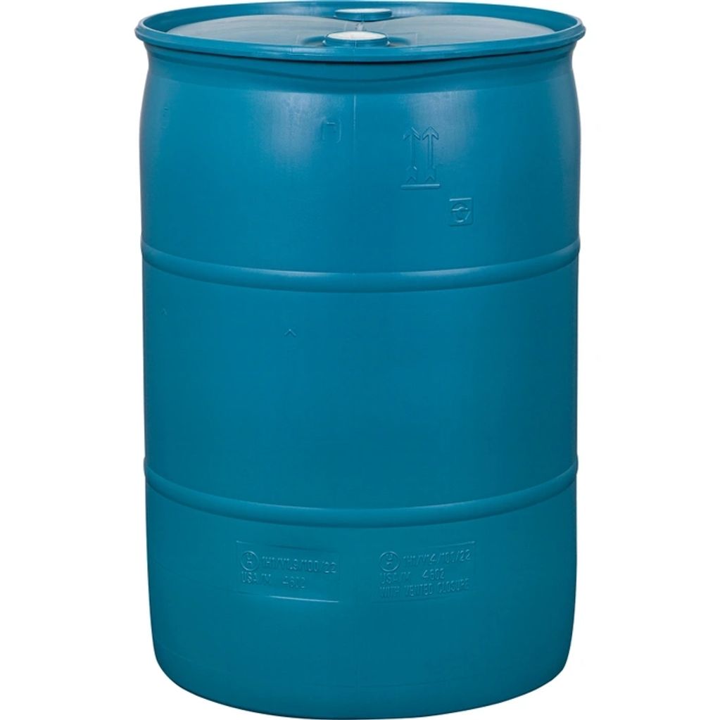 30 Gallon Atlanta Plastic Barrel Tight Lid Food Grade Blue - Used, Not Washed 