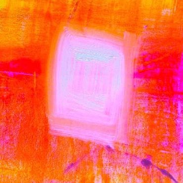 Bright green and yellow with white geometric lines