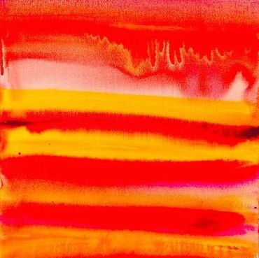 Abstract red and orange striped painting