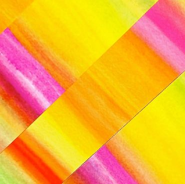 Yellow, pink, and orange geometric painting
