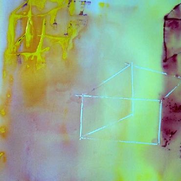 Soft blue, green, and pink hues in an abstract design